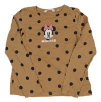 Hnědé puntíkaté triko s Minnie H&M