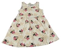 Béžové bavlněné šaty s Minnie Disney + H&M