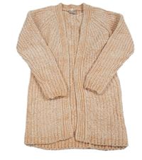 Broskvový žinylkový cardigan 