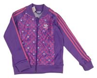 Fialovo-růžová propínací sportovní mikikna s logem Adidas