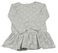 Šedé puntíkované teplákové šaty H&M