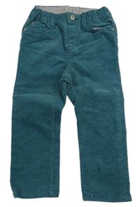 Tmavozelené manšestrové kalhoty H&M