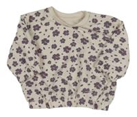 Pudrová oversize mikina s kytičkami Primark