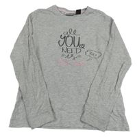 Šedé melírované triko s nápisem Pocopiano