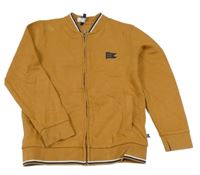 Medová propínací mikina s proužky Okaidi