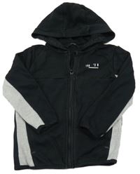 Černo-šedá propínací mikina s kapucí George 