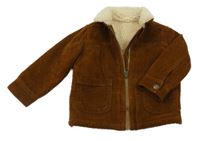 Hnědá manšestrová zateplená bunda Nutmeg