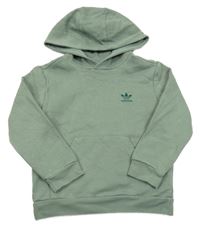 Khaki mikina s logem a kapucí Adidas