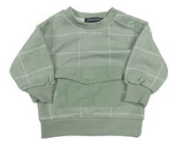 Khaki-bílá kostkovaná mikina Primark