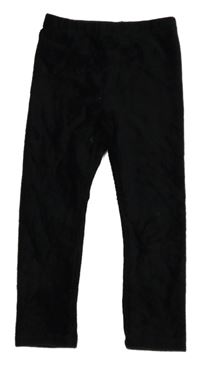 Černé sametové žebrované legíny Matalan