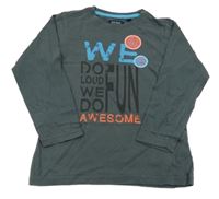 Tmavošedé triko s nápisem Blue Seven 