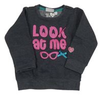 Tmavošedá mikina s nápisem