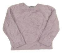 Světlefialový chlupatý svetr Benetton