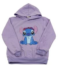 Levandulová mikina se Stitchem a kapucí 