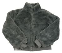 Břidlicová kožešinová bunda New Look 