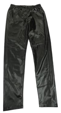 Černé latexové tregíny se srdíčkem Shein 