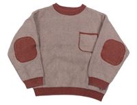 Vínový melírovaný svetr s kapsou Zara 