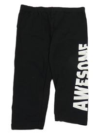 Černé capri legíny s nápisem Page One Young