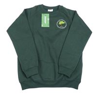 Nové - Tmavozelená mikina s výšivkou Banner