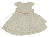 Bílo-zlaté šaty s tylovou sukní Visara