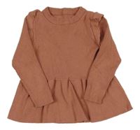 Starorůžový žebrovaný svetr s volánky George 