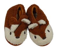 Medovo-bílé huňaté bačkory se zvířátkem Clarks vel. 21