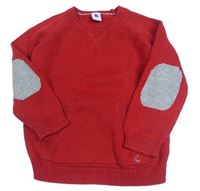 Červený vlněný svetr s kapsou PETIT BATEAU