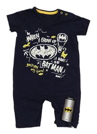 Tmavomodrý melírovaný kraťasový overal s Batmanem George
