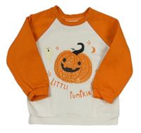 Bílo-oranžová mikina 3D dýní PRIMARK