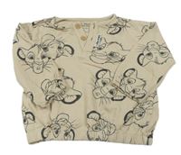 Béžová žebrovaná oversize mikina zn. Simbou zn. Disney