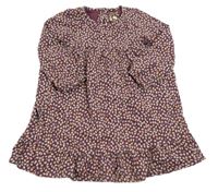 Mahagonové šaty s lístečky TCM