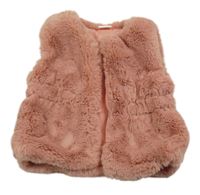 Růžová kožešinová podšitá vesta Next