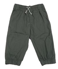 Tmavošedé cuff plátěné kalhoty H&M