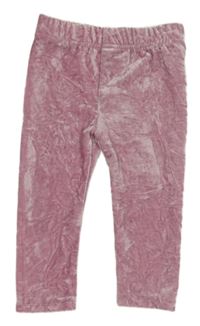 Růžové lesklé sametové legíny PEP&CO