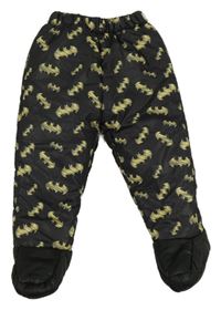 Černé šusťákové zateplené oteplovačky s Batmany