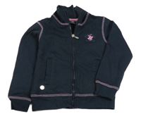 Tmavomodrá propínací teplá mikina s logem BEVERLY HILLS POLO CLUB