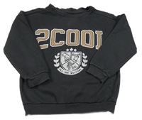 Černošedá mikina s nápisem a erbem Tu