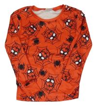 Červené pyžamové triko s pavučinami a pavouky a superhrdinou SHEIN