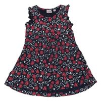 Tmavomodré šaty se srdíčky a volánky Blu Kids