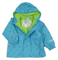 Modrá nepromokavá jarní bunda s hvězdičkami a kapucí impidimpi