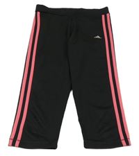 Černo-růžové capri funkční sportovní legíny Adidas