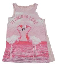 Růžovo-tmavorůžovo-světlerůžový top s plameňáky Y.F.K.