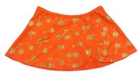 Neonově oranžová UV sukně s ananasy George