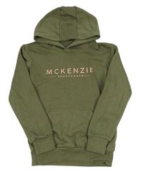 Khaki mikina s nápisem a kapucí McKenzie