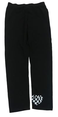 Černé legíny s kostkovaným srdcem River Island