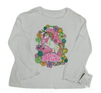 Nové - Bílé triko s jednorožcem a květy Dunnes