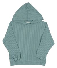 Zelená žebrovaná úpletová mikina s kapucí H&M