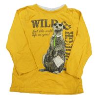 Hořčicové triko se surikatou Dopodopo