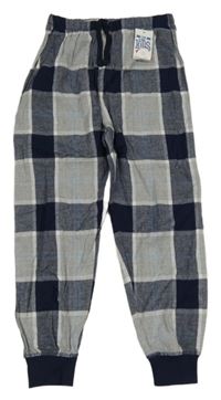 Nové - Tmavomodro-šedo-bílé kostkované pyžamové kalhoty Matalan