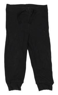 Černé žebrované lehké tepláky Primark